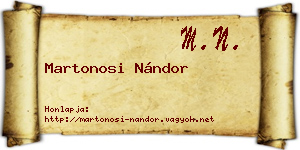 Martonosi Nándor névjegykártya
