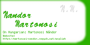 nandor martonosi business card